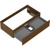 Mexen Rivel Badezimmerunterschrank 90 cm, 1 Schublade, geriffelt, Nussbaum - 91A20-09023-1-BF86