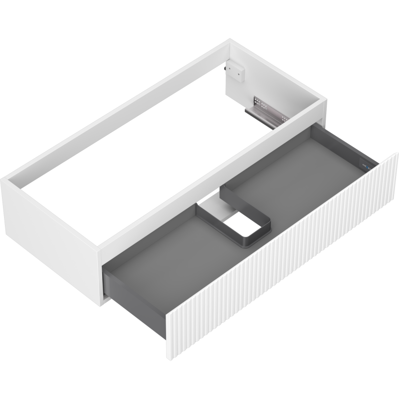 Mexen Rivel Badezimmerschrank 100 cm, 1 Schublade, gerillt, weiß matt - 91A20-10023-1-BF01