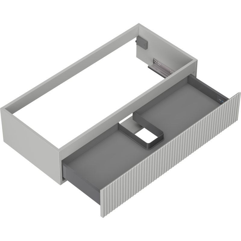 Mexen Rivel Badezimmerschrank für Waschtisch 100 cm, 1 Schublade, gerillt, grau matt - 91A20-10023-1-BF62