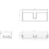 Mexen Rivel Badezimmerschrank 100 cm, 1 Schublade, geriffelt, Graphit Matt - 91A20-10023-1-BF66