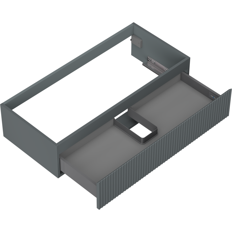 Mexen Rivel Badezimmerschrank 100 cm, 1 Schublade, geriffelt, Graphit Matt - 91A20-10023-1-BF66