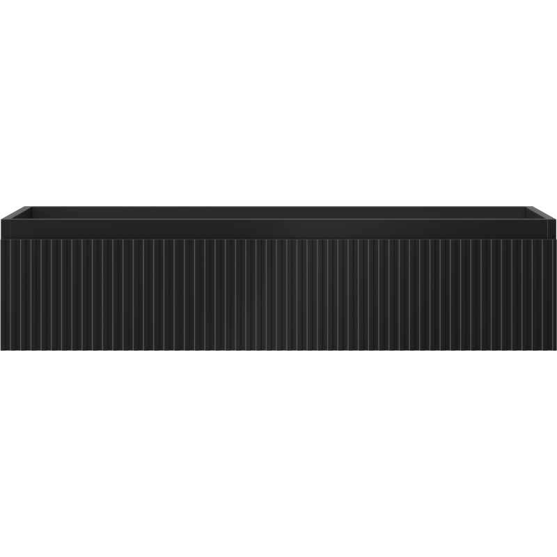 Mexen Rivel Badezimmerschrank für Waschtisch 100 cm, 1 Schublade, gerillt, schwarz matt - 91A20-10023-1-BF71