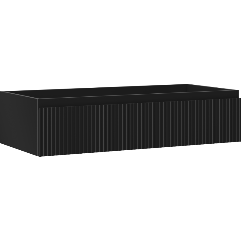 Mexen Rivel Badezimmerschrank für Waschtisch 100 cm, 1 Schublade, gerillt, schwarz matt - 91A20-10023-1-BF71