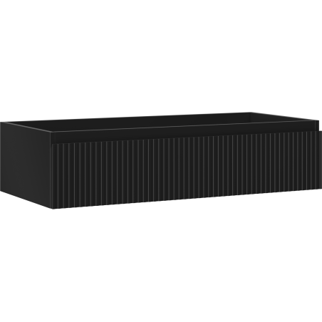 Mexen Rivel Badezimmerschrank für Waschtisch 100 cm, 1 Schublade, gerillt, schwarz matt - 91A20-10023-1-BF71