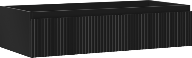 Mexen Rivel Badezimmerschrank für Waschtisch 100 cm, 1 Schublade, gerillt, schwarz matt - 91A20-10023-1-BF71