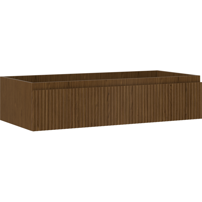 Mexen Rivel Badezimmerschrank für Waschbecken 100 cm, 1 Schublade, geriffelt, Nussbaum - 91A20-10023-1-BF86