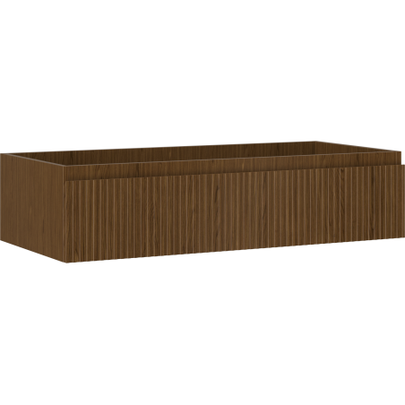 Mexen Rivel Badezimmerschrank für Waschbecken 100 cm, 1 Schublade, geriffelt, Nussbaum - 91A20-10023-1-BF86