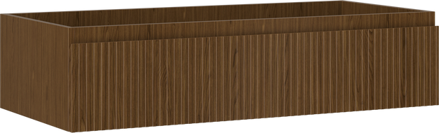 Mexen Rivel Badezimmerschrank für Waschbecken 100 cm, 1 Schublade, geriffelt, Nussbaum - 91A20-10023-1-BF86
