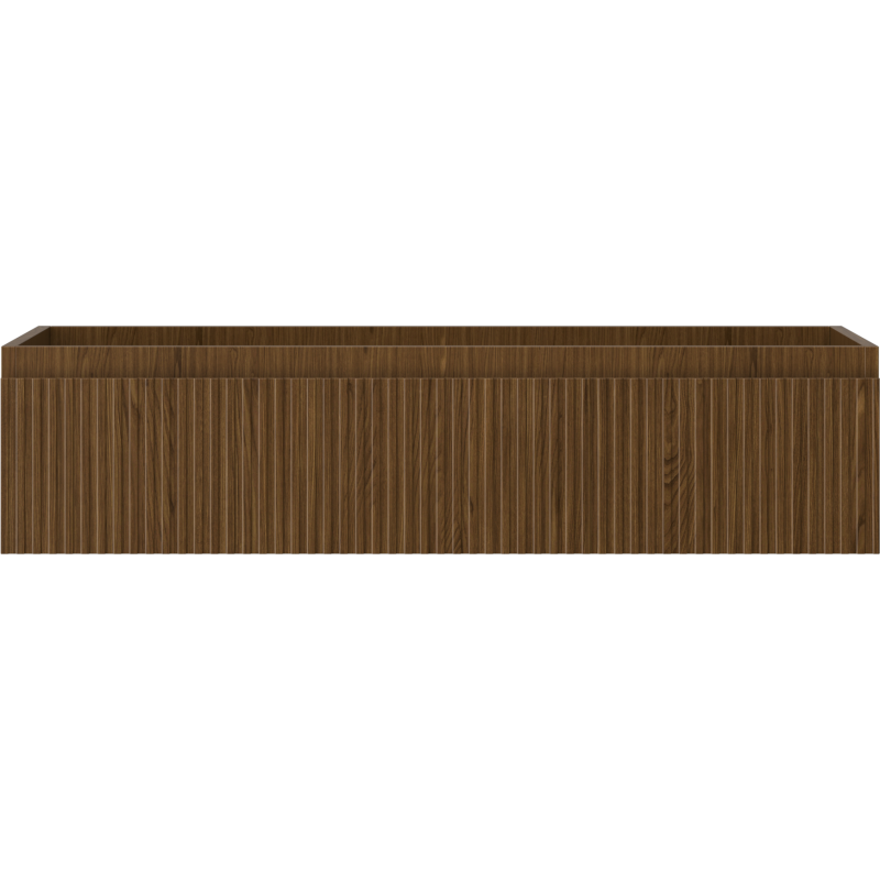 Mexen Rivel Badezimmerschrank für Waschbecken 100 cm, 1 Schublade, geriffelt, Nussbaum - 91A20-10023-1-BF86
