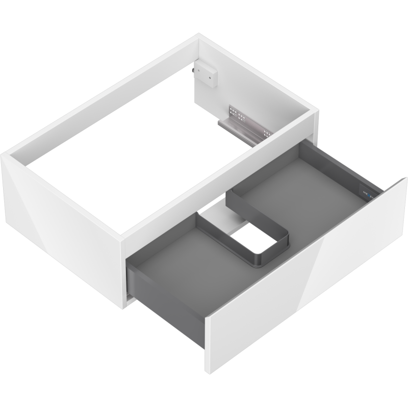 Mexen Orio Badezimmerschrank unter Waschbecken 70 cm, 1 Schublade, weiß glänzend - 91A10-07023-1-BF00