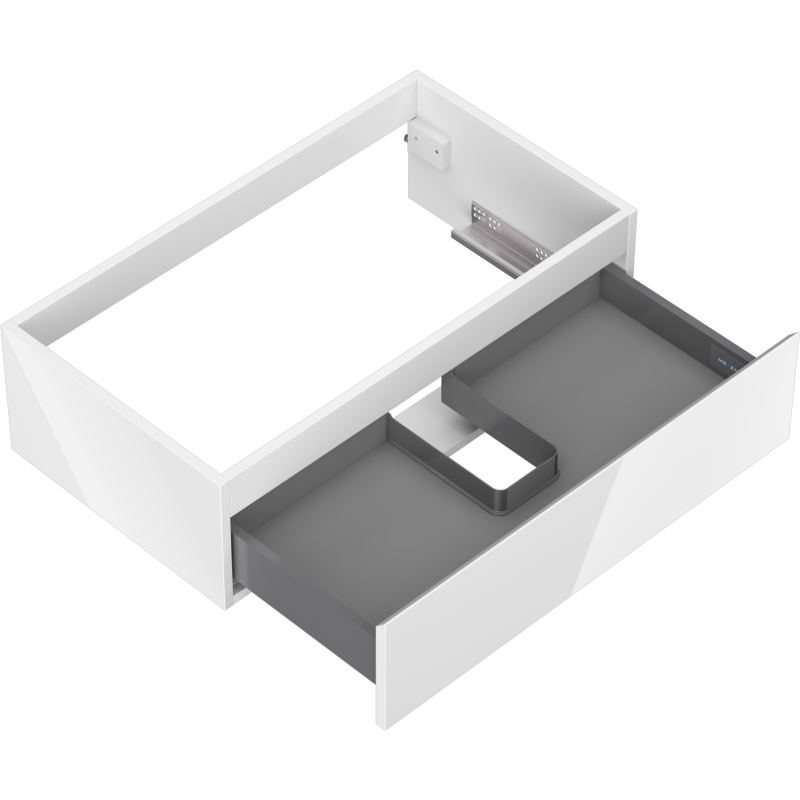 Mexen Orio Badezimmerschrank für Waschbecken 80 cm, 1 Schublade, weiß glänzend - 91A10-08023-1-BF00