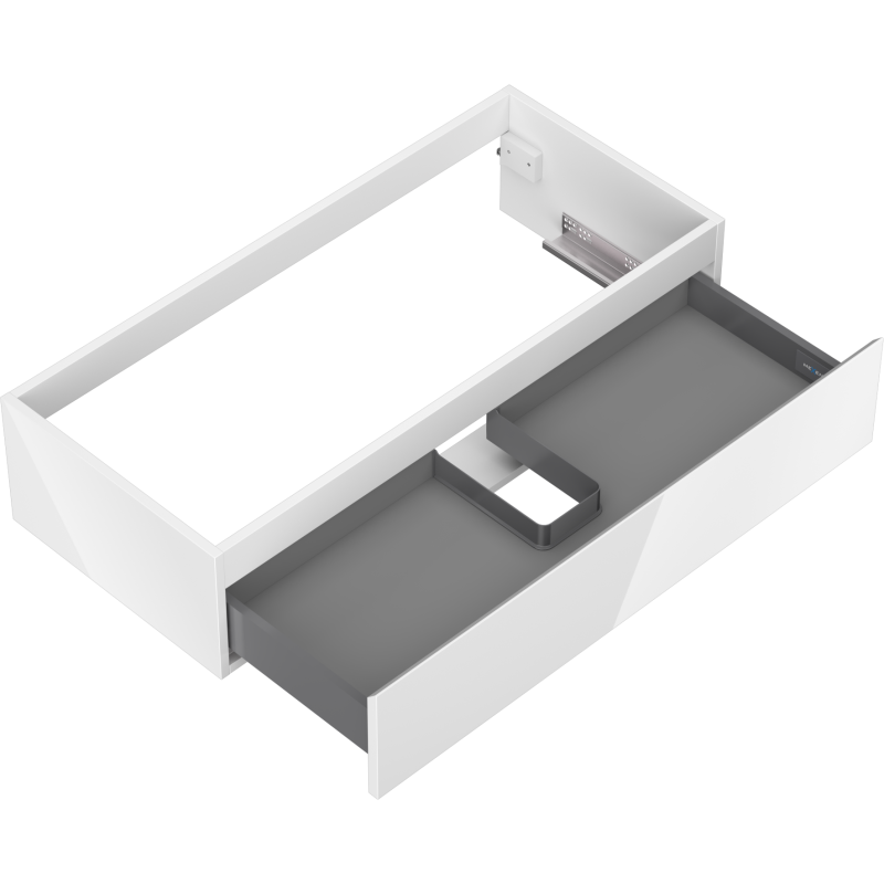 Mexen Orio Badezimmerwaschtischschrank 100 cm, 1 Schublade, weiß glänzend - 91A10-10023-1-BF00