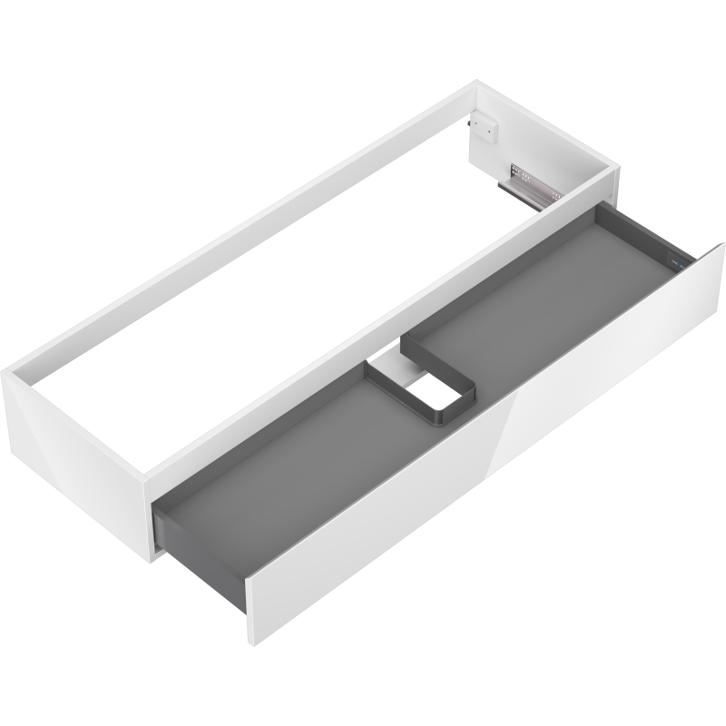 Mexen Orio Badezimmerschrank 140 cm, 1 Schublade, weiß glänzend - 91A10-14023-1-BF00