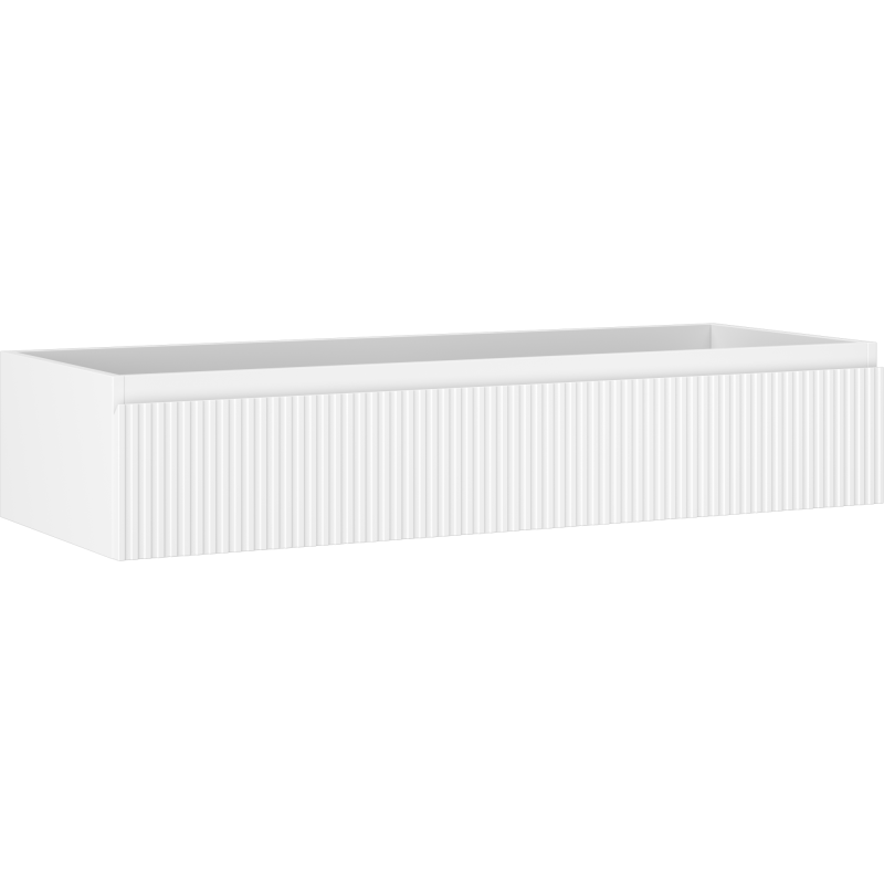 Mexen Rivel Badezimmerschrank unter Waschbecken 120 cm, 1 Schublade, geriffelt, weiß matt - 91A20-12023-1-BF01