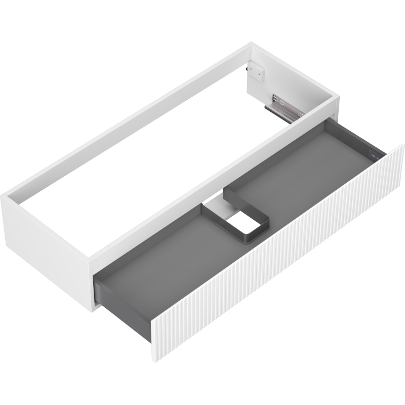 Mexen Rivel Badezimmerschrank unter Waschbecken 120 cm, 1 Schublade, geriffelt, weiß matt - 91A20-12023-1-BF01