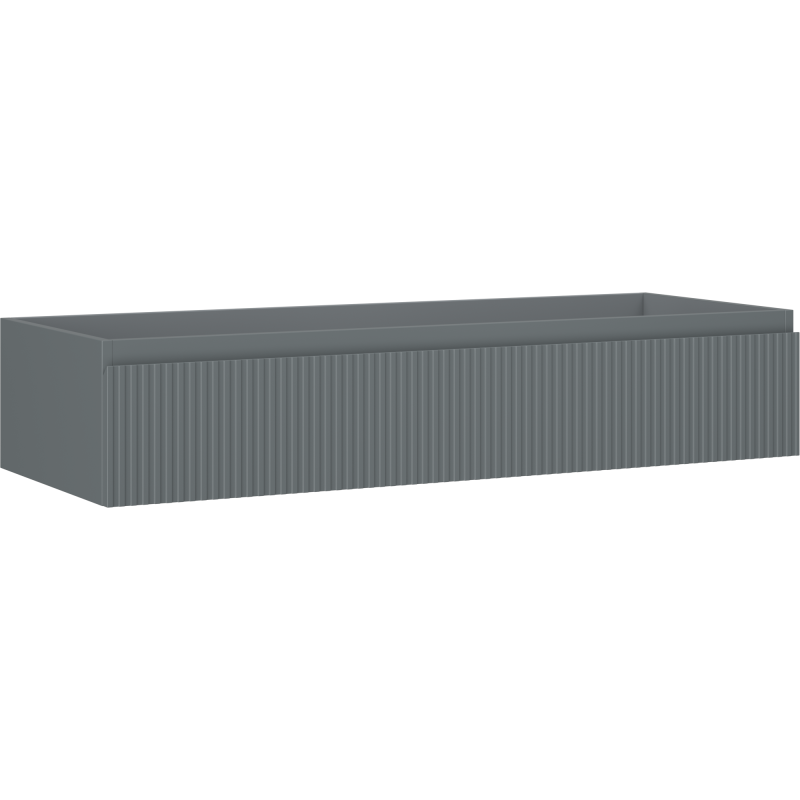 Mexen Rivel Badezimmerschrank unter dem Waschbecken 120 cm, 1 Schublade, gerillt, grau matt - 91A20-12023-1-BF66