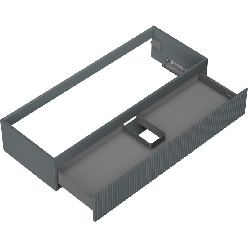 Mexen Rivel Badezimmerschrank unter dem Waschbecken 120 cm, 1 Schublade, gerillt, grau matt - 91A20-12023-1-BF66