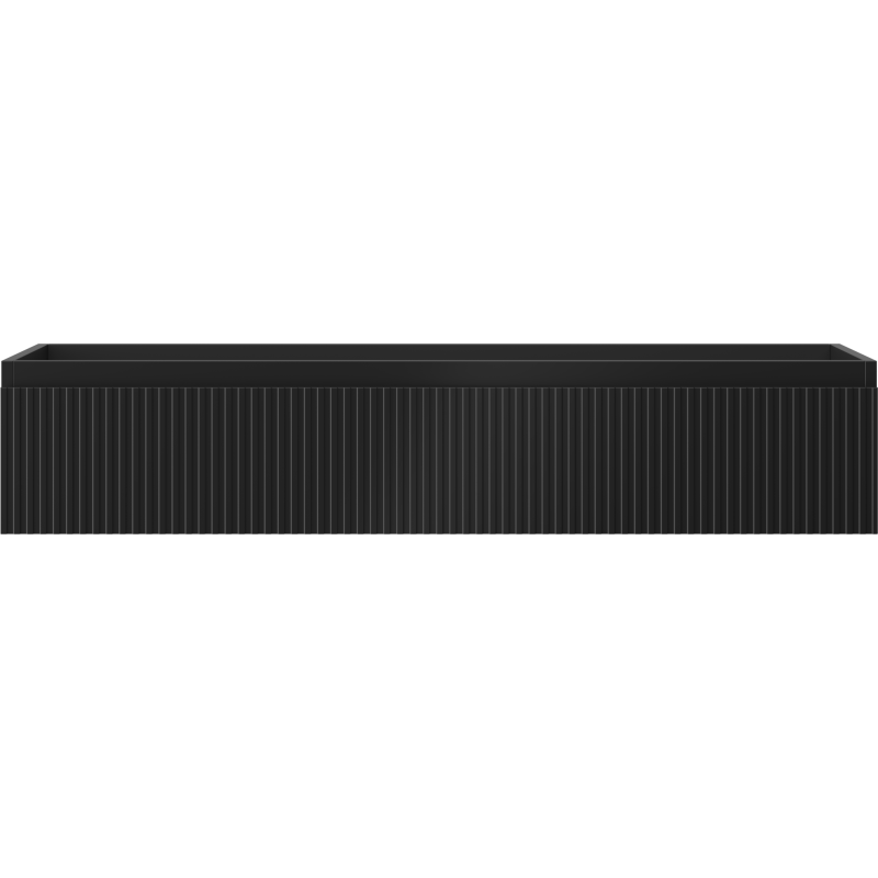 Mexen Rivel Badezimmerschrank für Waschbecken 120 cm, 1 Schublade, geriffelt, schwarz matt - 91A20-12023-1-BF71