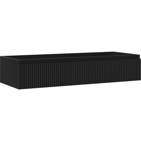Mexen Rivel Badezimmerschrank für Waschbecken 120 cm, 1 Schublade, geriffelt, schwarz matt - 91A20-12023-1-BF71