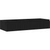 Mexen Rivel Badezimmerschrank für Waschbecken 120 cm, 1 Schublade, geriffelt, schwarz matt - 91A20-12023-1-BF71