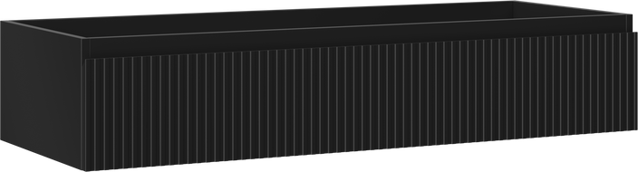 Mexen Rivel Badezimmerschrank für Waschbecken 120 cm, 1 Schublade, geriffelt, schwarz matt - 91A20-12023-1-BF71