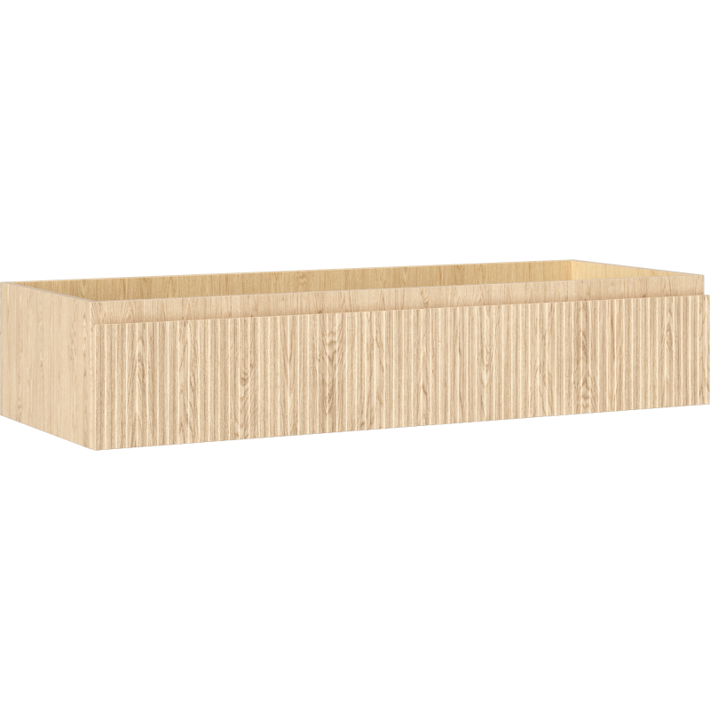 Mexen Rivel Badezimmerschrank für Waschbecken 120 cm, 1 Schublade, gerillt, Eiche - 91A20-12023-1-BF81