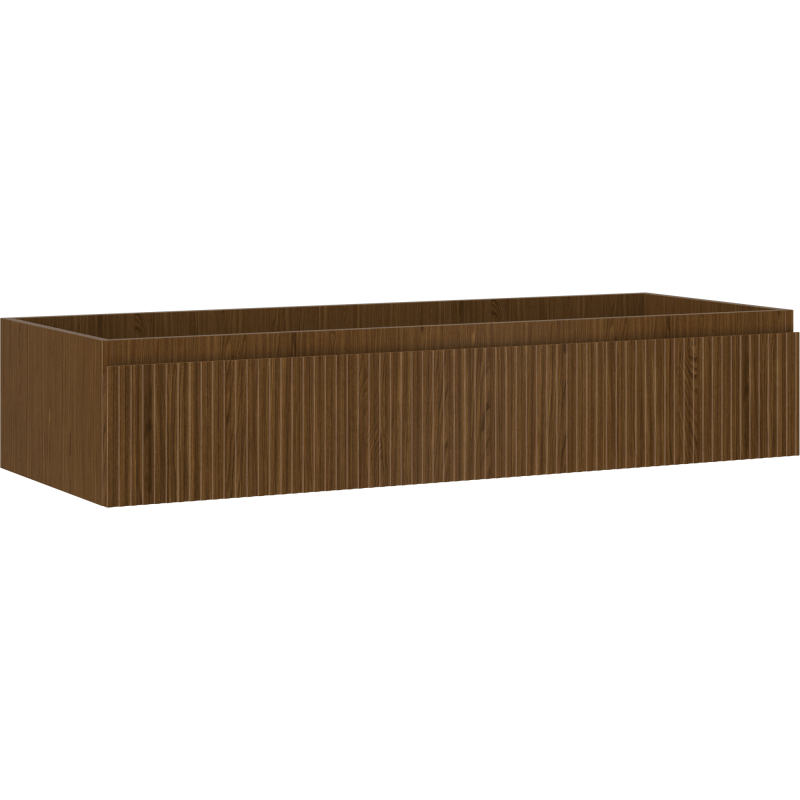Mexen Rivel Badezimmerschrank für Waschbecken 120 cm, 1 Schublade, geriffelt, Nussbaum - 91A20-12023-1-BF86