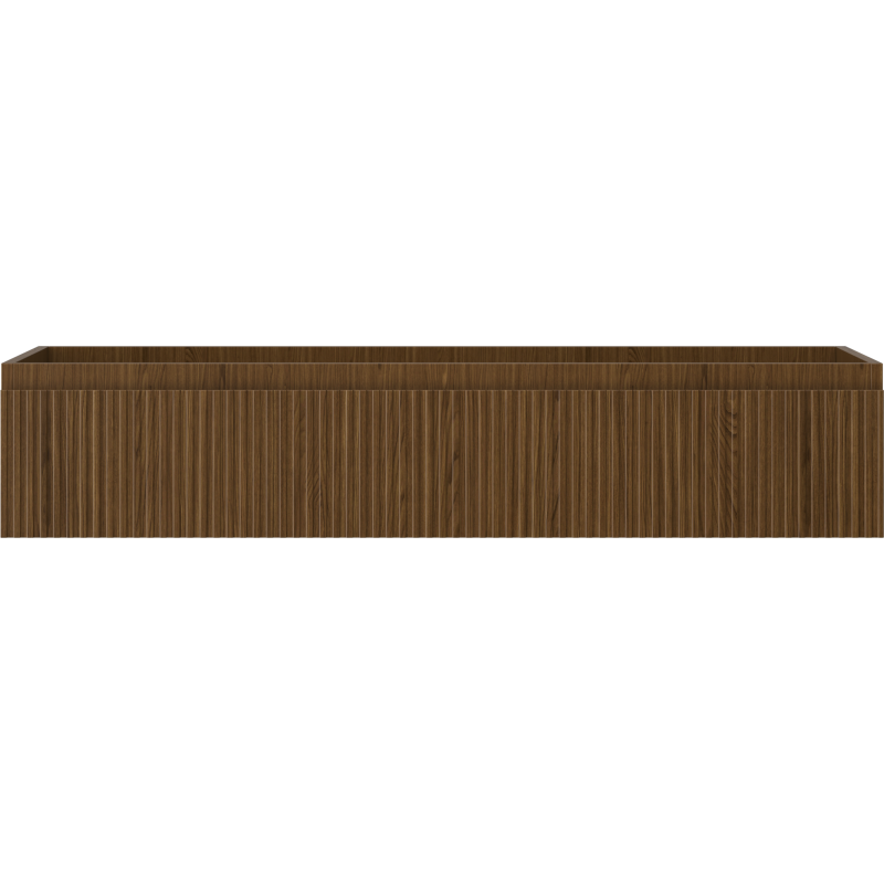 Mexen Rivel Badezimmerschrank für Waschbecken 120 cm, 1 Schublade, geriffelt, Nussbaum - 91A20-12023-1-BF86