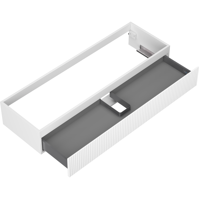 Mexen Rivel Badezimmerschrank 140 cm, 1 Schublade, gerillt, weiß matt - 91A20-14023-1-BF01