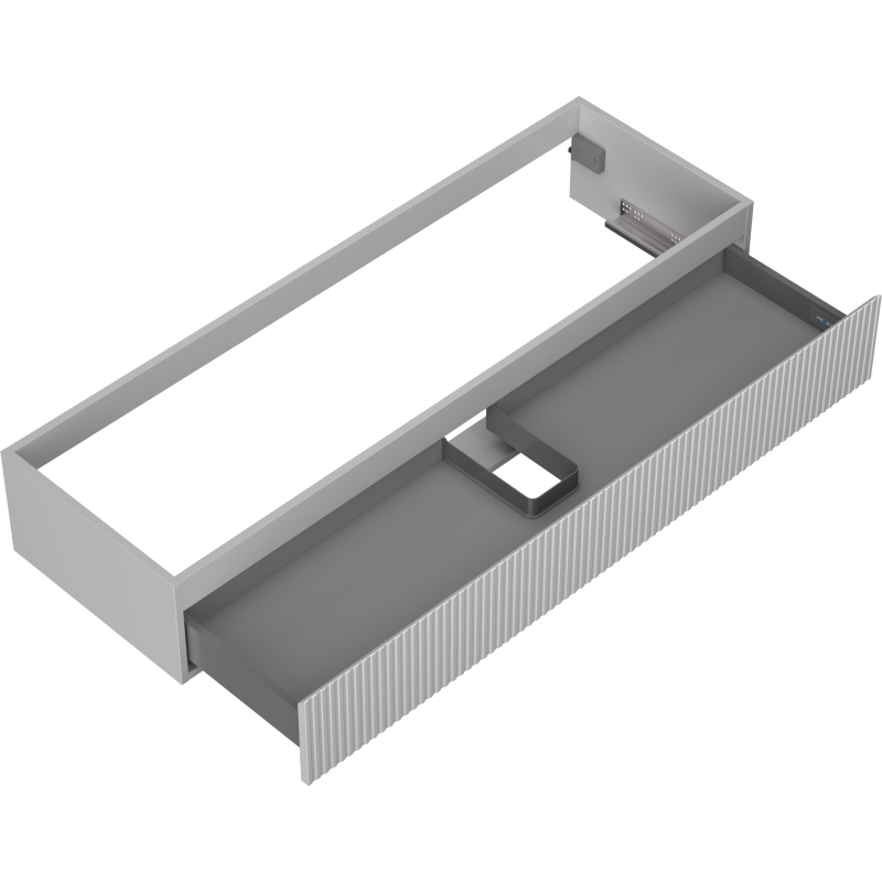 Mexen Rivel Badezimmerschrank unter Waschbecken 140 cm, 1 Schublade, gerillt, grau matt - 91A20-14023-1-BF62