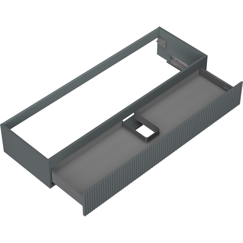 Mexen Rivel Badezimmer-Unterschrank 140 cm, 1 Schublade, geriffelt, Graphit Matt - 91A20-14023-1-BF66