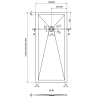 Mexen Stone+ rechteckige Duschwanne aus Verbundwerkstoff 180 x 80 cm, Anthrazit - 44718018