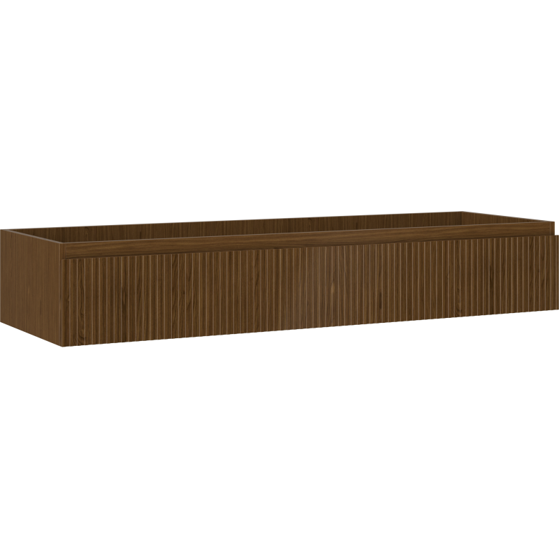 Mexen Rivel Badezimmer-Unterschrank 140 cm, 1 Schublade, geriffelt, Nussbaum - 91A20-14023-1-BF86