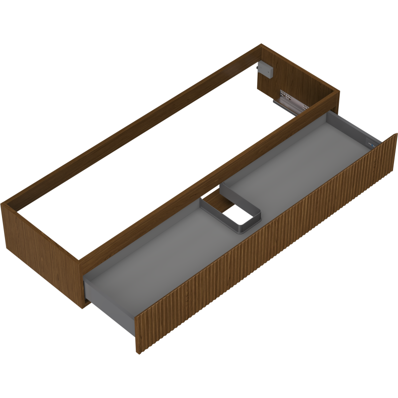 Mexen Rivel Badezimmer-Unterschrank 140 cm, 1 Schublade, geriffelt, Nussbaum - 91A20-14023-1-BF86