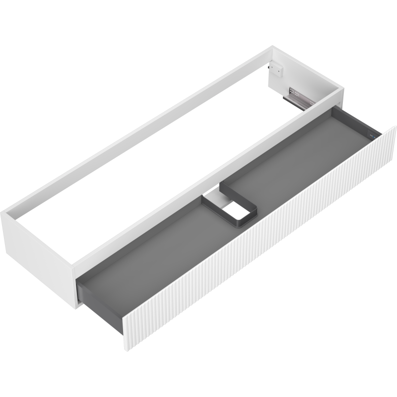 Mexen Rivel Badezimmerschrank für Waschbecken 160 cm, 1 Schublade, geriffelt, weiß matt - 91A20-16023-1-BF01
