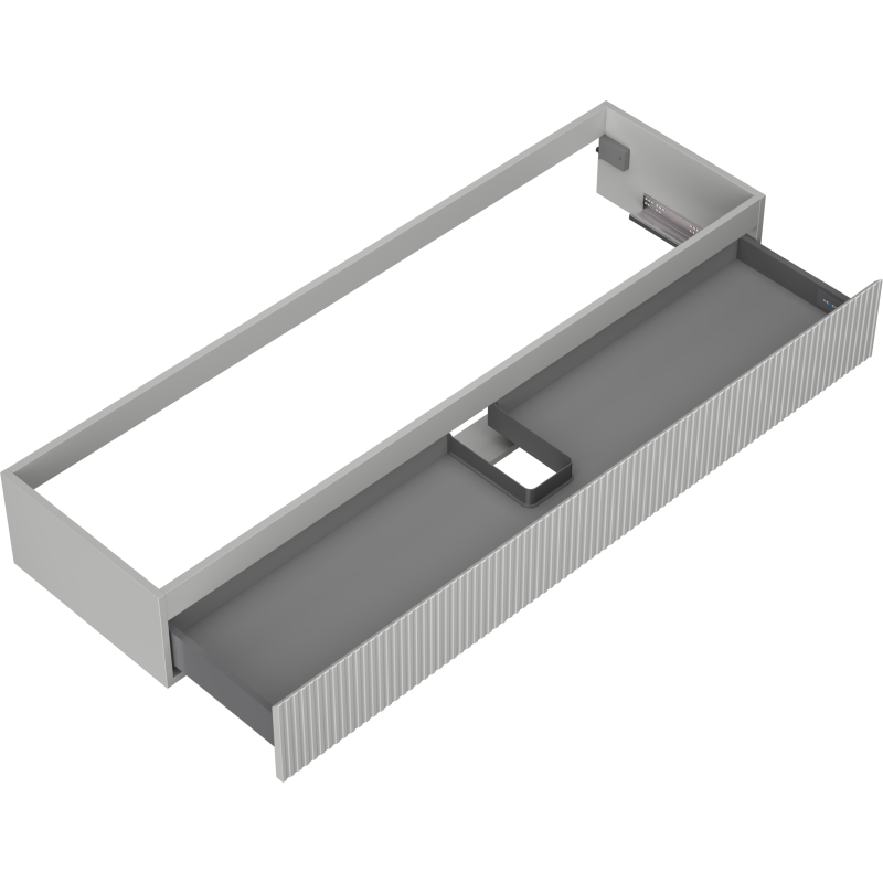 Mexen Rivel Badezimmerschrank unter Waschbecken 160 cm, 1 Schublade, geriffelt, grau matt - 91A20-16023-1-BF62