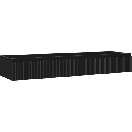 Mexen Rivel Badezimmer-Waschbeckenschrank 160 cm, 1 Schublade, geriffelt, schwarz matt - 91A20-16023-1-BF71