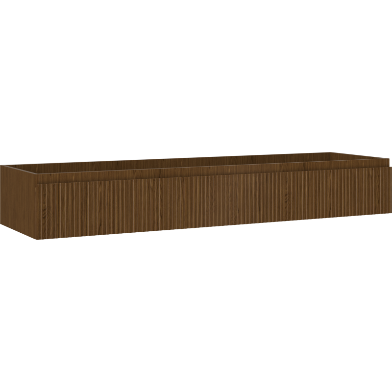 Mexen Rivel Badezimmerschrank für das Waschbecken 160 cm, 1 Schublade, geriffelt, Nussbaum - 91A20-16023-1-BF86