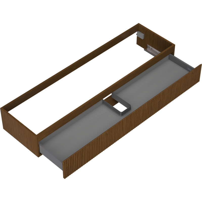 Mexen Rivel Badezimmerschrank für das Waschbecken 160 cm, 1 Schublade, geriffelt, Nussbaum - 91A20-16023-1-BF86