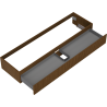 Mexen Rivel Badezimmerschrank für das Waschbecken 160 cm, 1 Schublade, geriffelt, Nussbaum - 91A20-16023-1-BF86