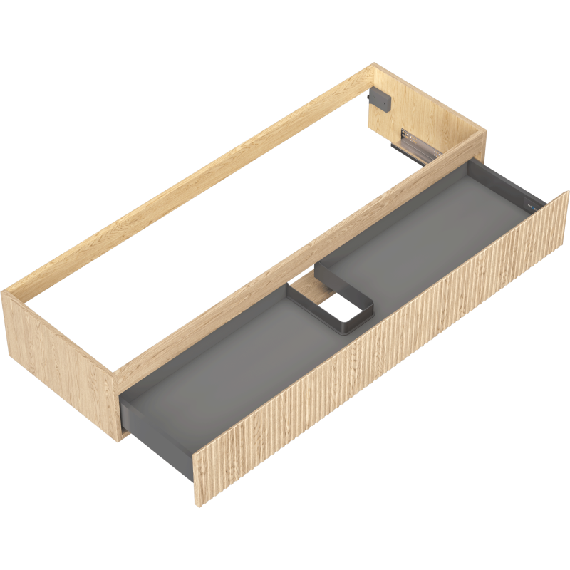 Mexen Rivel Badezimmerschrank 140 cm, 1 Schublade, gerillt, Eiche - 91A20-14023-1-BF81