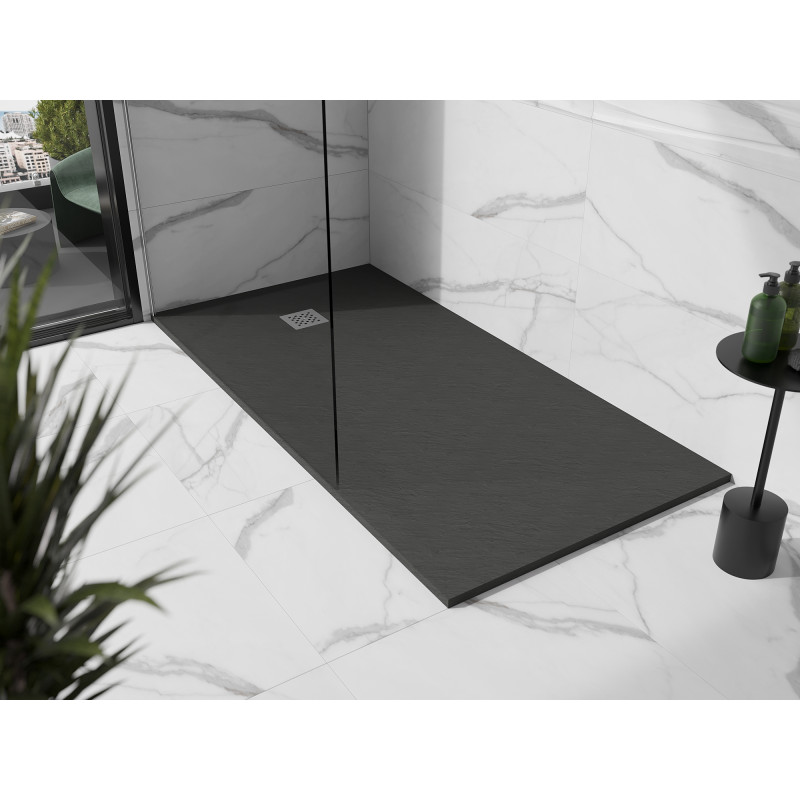 Mexen Stone+ rechteckige Duschwanne aus Verbundwerkstoff 180 x 80 cm, Anthrazit - 44718018
