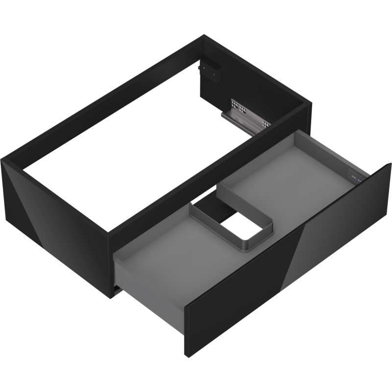 Mexen Orio Badezimmerschrank unter Waschbecken 80 cm, 1 Schublade, schwarz glänzend - 91A10-08023-1-BF70