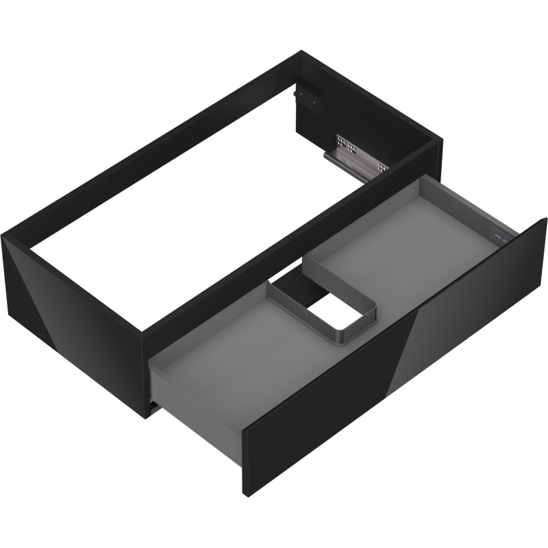 Mexen Orio Badezimmerschrank unter dem Waschbecken 90 cm, 1 Schublade, schwarz glänzend - 91A10-09023-1-BF70