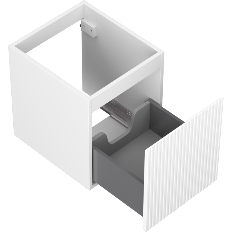 Mexen Rivel Badezimmerschrank 40 cm, 1 Schublade, gerillt, weiß matt - 91A20-04047-1-BF01