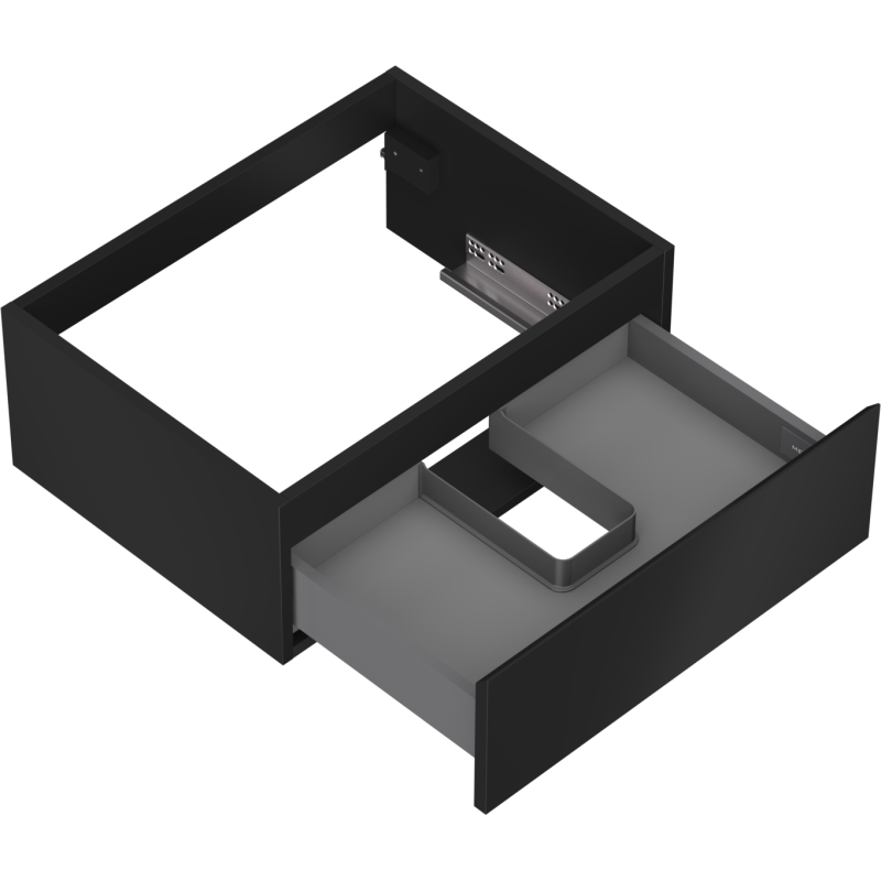 Mexen Orio Badezimmerschrank 60 cm mit Waschbeckenschrank, 1 Schublade, schwarz matt - 91A10-06023-1-BF71