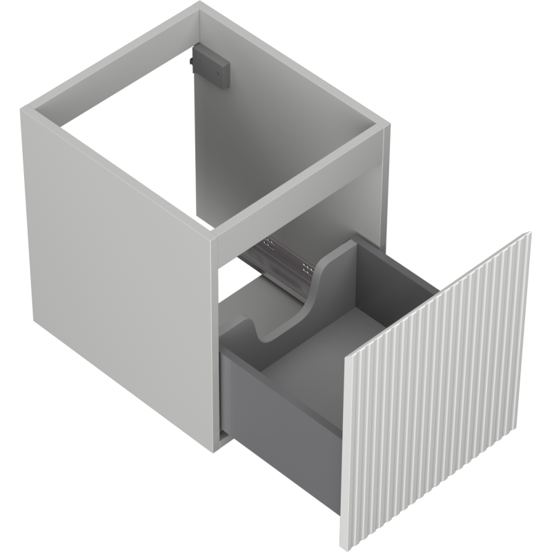 Mexen Rivel Badezimmerschrank unter dem Waschbecken 40 cm, 1 Schublade, gerillt, grau matt - 91A20-04047-1-BF62