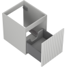 Mexen Rivel Badezimmerschrank unter dem Waschbecken 40 cm, 1 Schublade, gerillt, grau matt - 91A20-04047-1-BF62