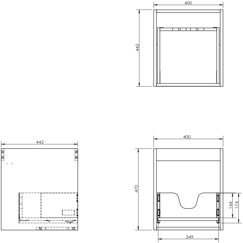 Mexen Rivel Badezimmer-Unterschrank 40 cm, 1 Schublade, geriffelt, grau matt - 91A20-04047-1-BF66