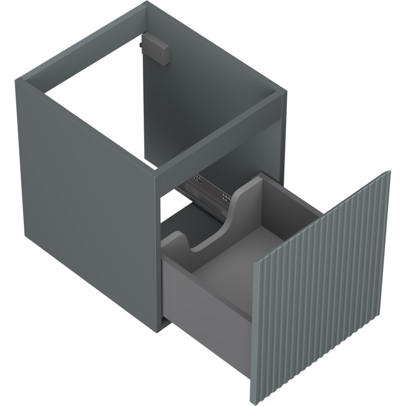 Mexen Rivel Badezimmer-Unterschrank 40 cm, 1 Schublade, geriffelt, grau matt - 91A20-04047-1-BF66